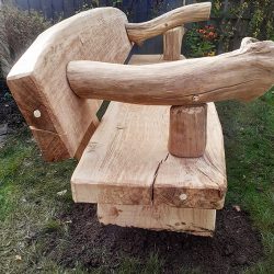Rustic Furniture Oak Bench 3